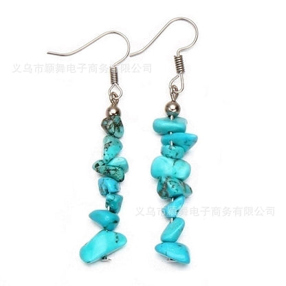 1 Pair Retro Irregular Plating Natural Stone Drop Earrings