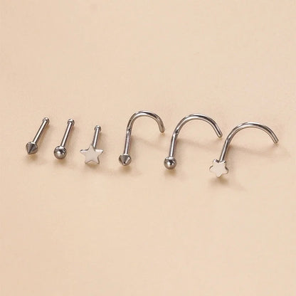 1 Piece Nose Rings & Studs Fashion Geometric Star 316L Stainless Steel Plating