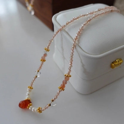 Minimalist Geometric Natural Stone Tiger Eye Pendant Necklace In Bulk