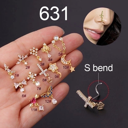 Nose Rings & Studs Fashion Geometric 316L Stainless Steel Copper Plating