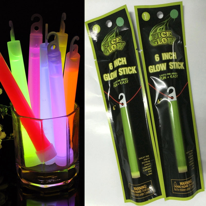 Direct Fine Packaging 6 Inch With Hook Glow Stick Luminous Stick Christmas Halloween Outdoor Camping