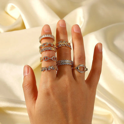 Women IG Style Round Copper 18K Gold Plated Rings