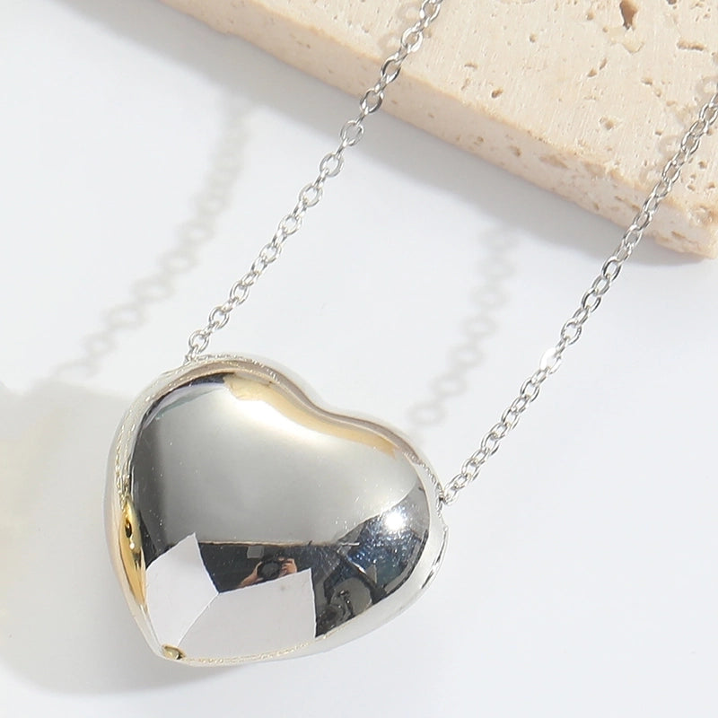 Copper 14K Gold Plated Heart Shape Pendant Necklace