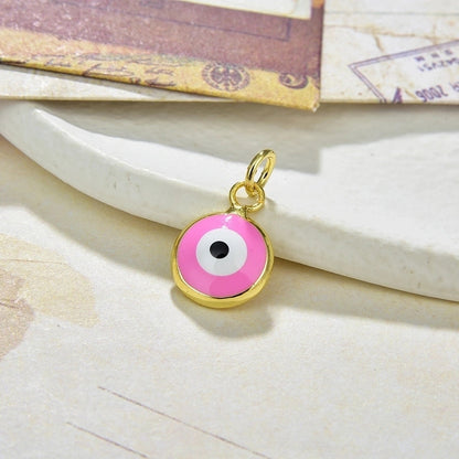 Fashion Devil\'s Eye Copper Enamel Pendant Necklace