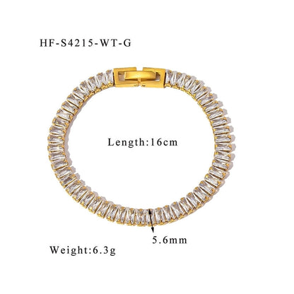 Retro Solid Color 304 Stainless Steel Zircon Bracelets In Bulk