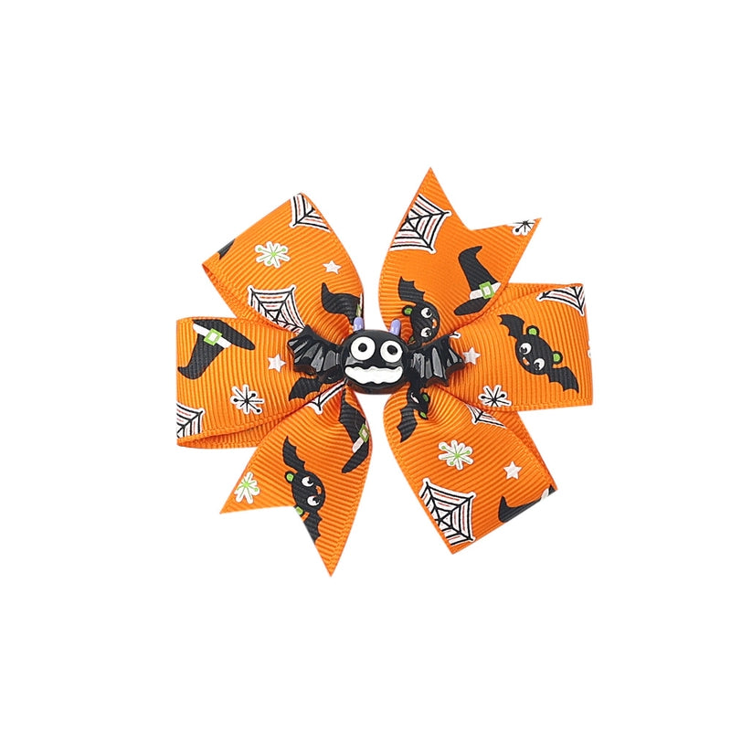 Halloween Funny Halloween Pattern Rib Ribbon Party Hairpin