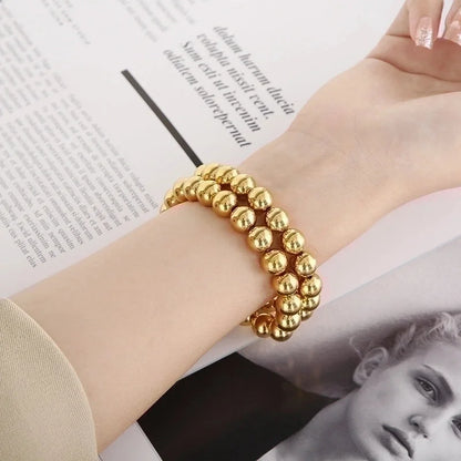 Casual Minimalist Geometric Stainless Steel 18K Gold Plated Bracelets In Bulk