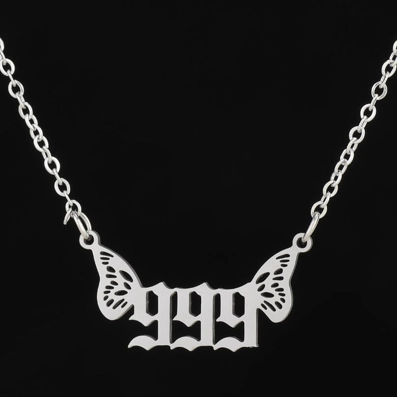 201 Stainless Steel 18K Gold Plated Minimalist Plating Number Pendant Necklace