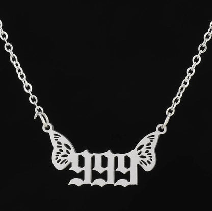 201 Stainless Steel 18K Gold Plated Minimalist Plating Number Pendant Necklace