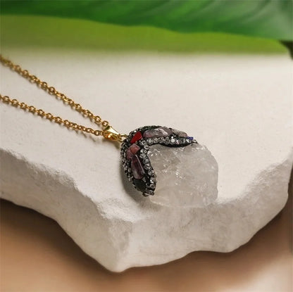 Minimalist Classic Style Geometric Artificial Crystal 304 Stainless Steel Artificial Crystal Stone Pendant Necklace