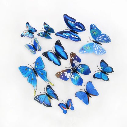 3d Realistic Butterfly Wall Stickers Fridge Magnets Home Mall Background Decorations Pvc Wall Decals Artistic Crafts