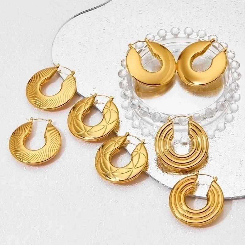 1 Pair Modern Style Minimalist Classic Style U Shape Plating 304 Stainless Steel 16K Gold Plated White Gold Plated Gold Plated Earrings