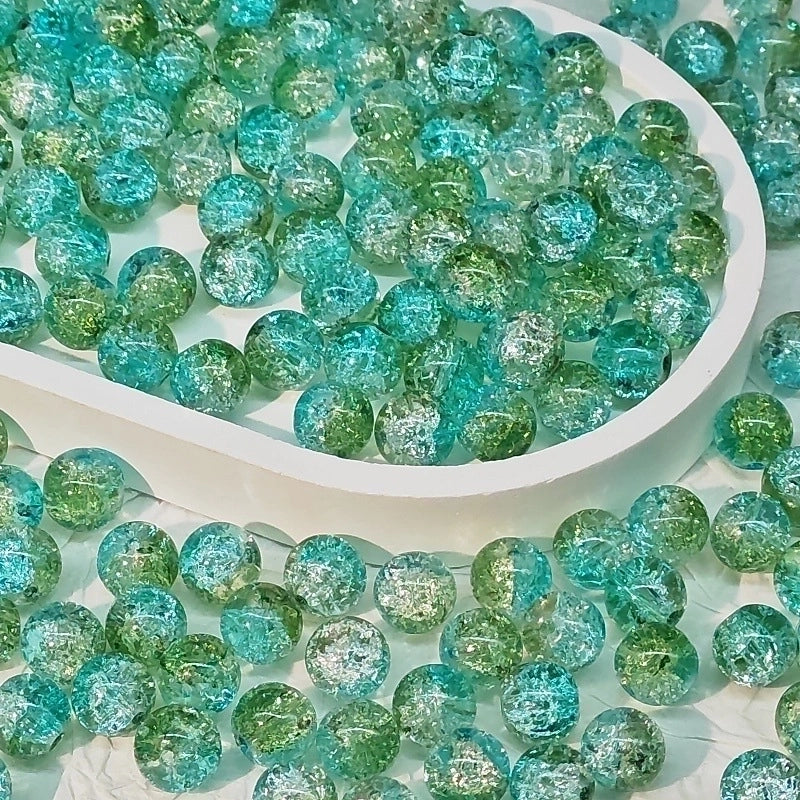 50 PCS/Package Diameter 10mm Diameter 8mm Glass Crackle Glass Beads Round Jewelry Accessories