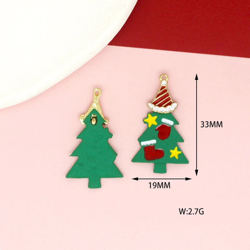 10 PCS/Package 17 * 21mm 17 * 22mm 19 * 24mm Alloy Rhinestones Penguin Christmas Tree Snowman Pendant Jewelry Accessories