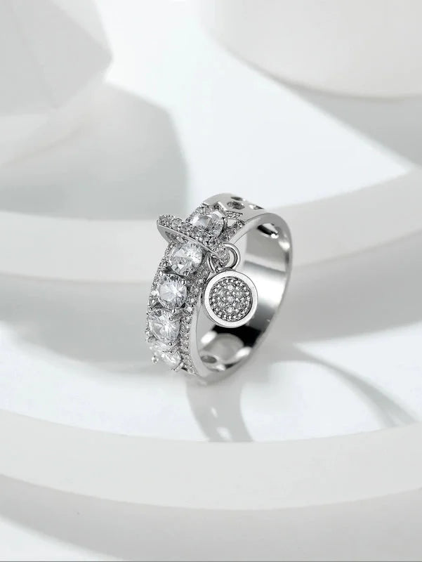 Fashion Geometric Copper Inlay Zircon Rings 1 Piece