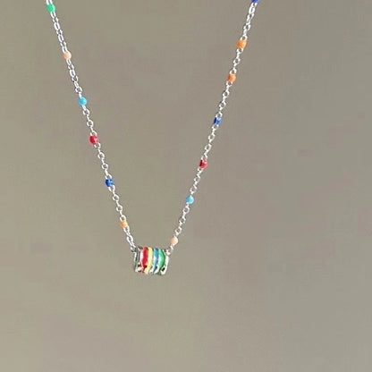 Lady Sweet Heart Shape Flower Fish Tail Imitation Pearl Alloy Inlay Rhinestones Women\'s Necklace