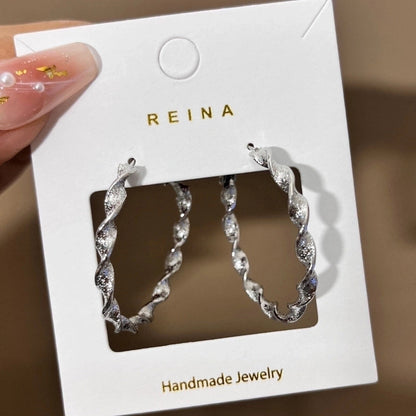 1 Pair Fashion Leaf Flower Bow Knot Imitation Pearl Alloy Rhinestones Earrings