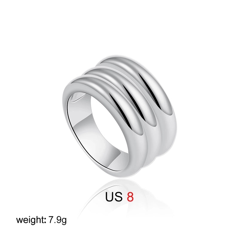 IG Style Elegant Geometric Copper Mixed Metal Rings