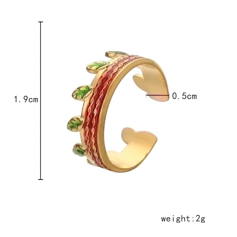 Fashion Geometric 304 Stainless Steel 18K Gold Plated Plating Open Ring