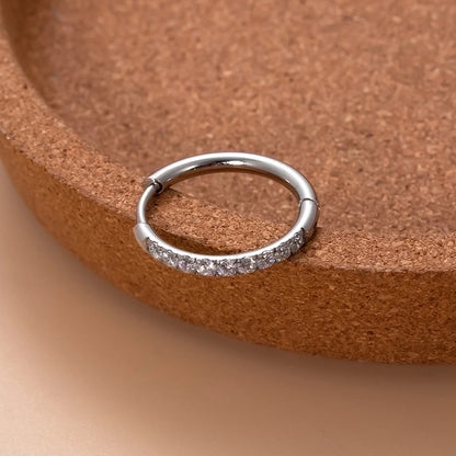 1 Piece Ear Cartilage Rings & Studs Minimalist Classic Style Shiny Round 316L Stainless Steel Plating Inlay Zircon