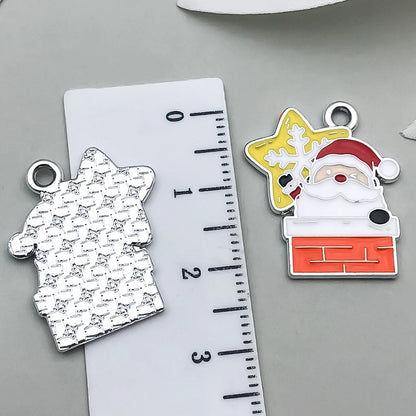 1 Piece 20 PCS/Package 17x14mm 23x18mm 23x23mm Alloy Christmas Tree Santa Claus Gingerbread Pendant Jewelry Accessories