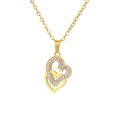 Elegant Heart Shape 304 Stainless Steel Plating Pendant Necklace