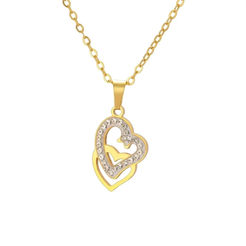 Elegant Heart Shape 304 Stainless Steel Plating Pendant Necklace