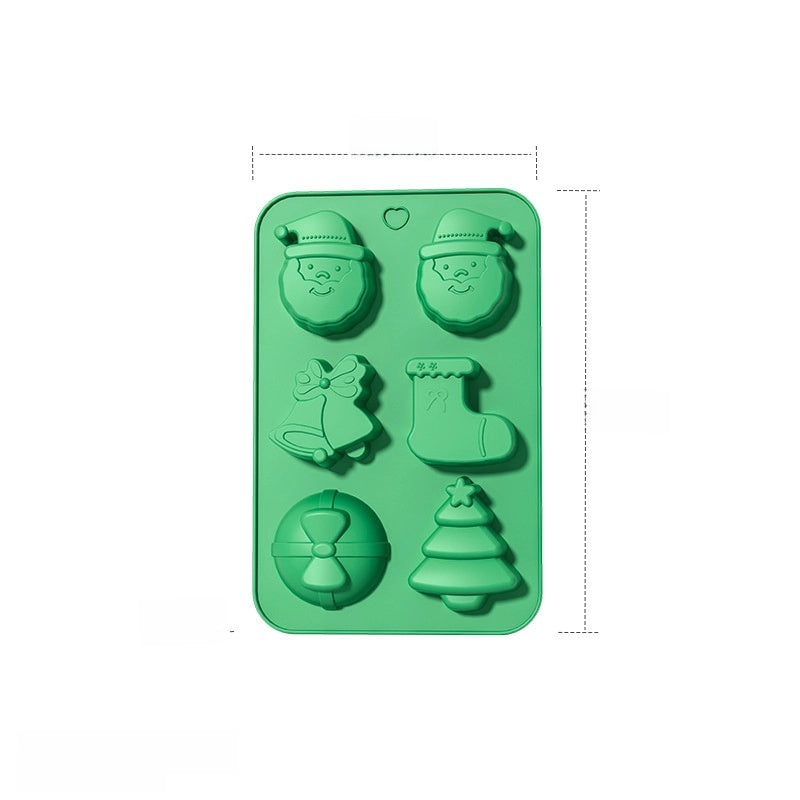 In Stock 6 Even Christmas Silicone Cake Mold DIY Household Kitchen Food Grade Baking Tools Manufacturers