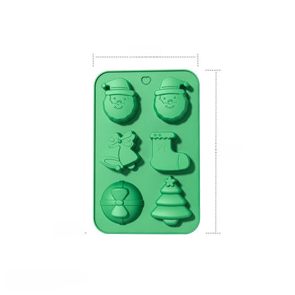 In Stock 6 Even Christmas Silicone Cake Mold DIY Household Kitchen Food Grade Baking Tools Manufacturers
