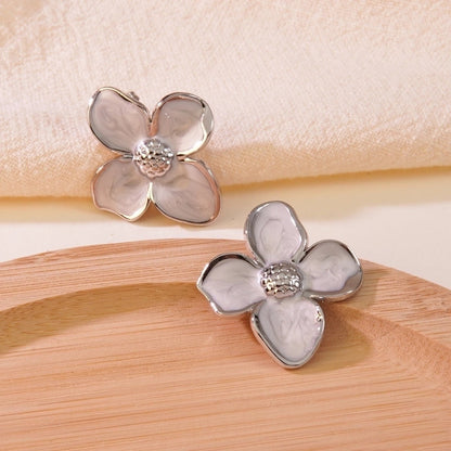 1 Pair Fairy Style Cute Sweet Flower 304 Stainless Steel Imitation Gold Ear Studs