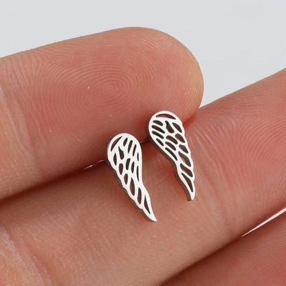 1 Pair Fashion Wings Plating 304 Stainless Steel 18K Gold Plated Ear Studs