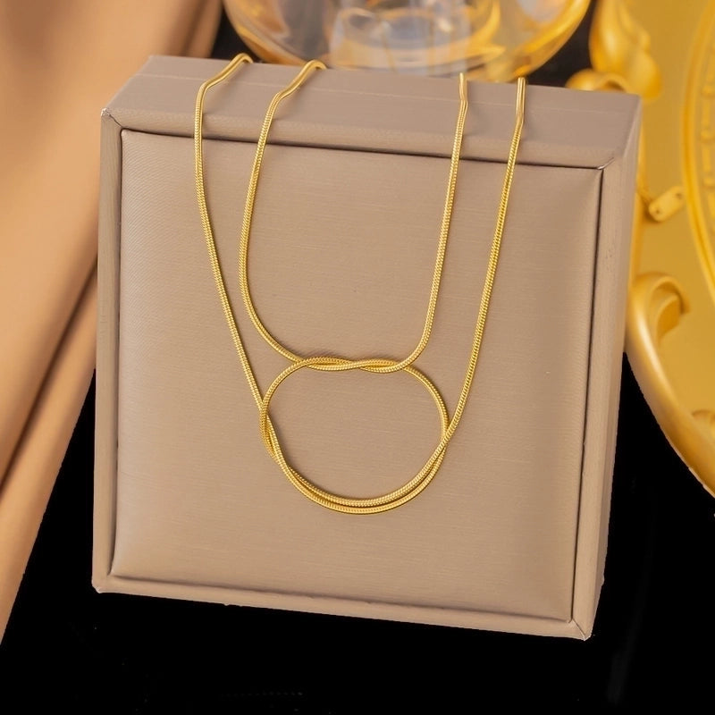 Sweet Solid Color Titanium Steel Plating Pendant Necklace