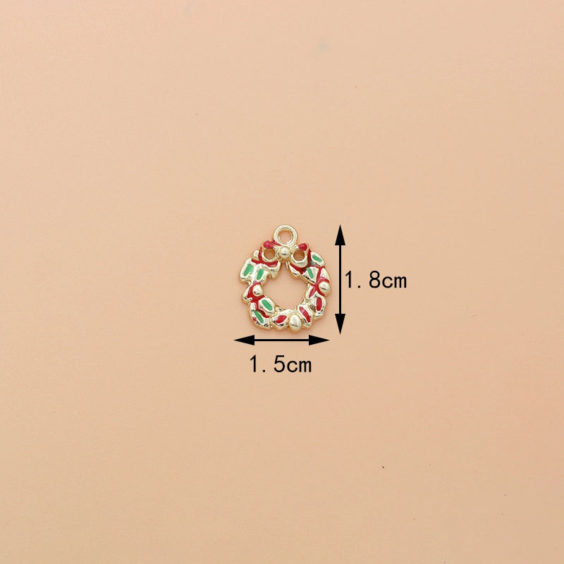 10 PCS/Package 17*13mm Alloy Christmas House Wreath Pendant Jewelry Accessories