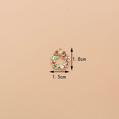 10 PCS/Package 17*13mm Alloy Christmas House Wreath Pendant Jewelry Accessories