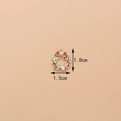 10 PCS/Package 17*13mm Alloy Christmas House Wreath Pendant Jewelry Accessories