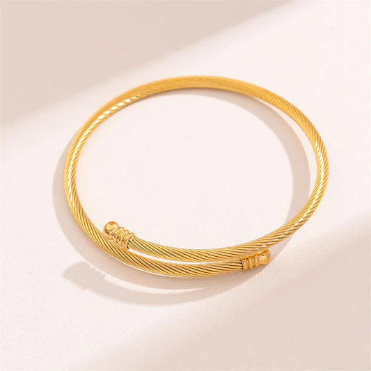 Minimalist Round Stainless Steel Electroplating Bangles