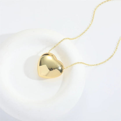 Copper 14K Gold Plated Heart Shape Pendant Necklace