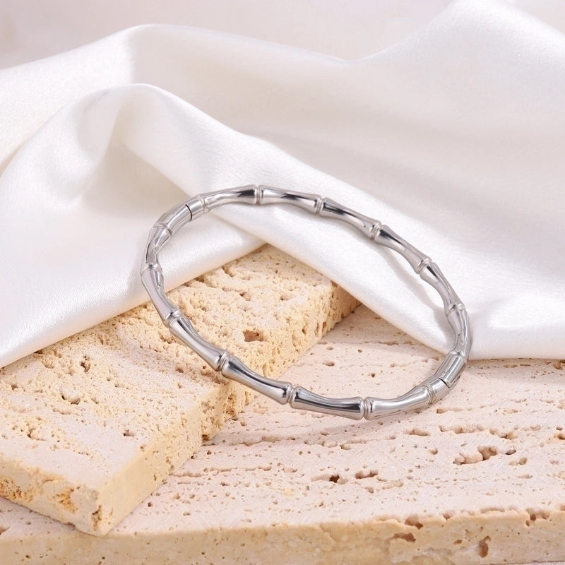 Elegant Minimalist Classic Style Solid Color 304 Stainless Steel Bangle In Bulk