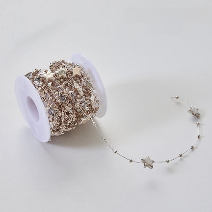 2 Pieces Christmas Tree Hanging Ornaments Pearl String Bead Chain Wedding Hotel Decoration Scene Bead Chain