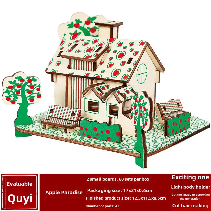 Stall Supply Children's Wooden 3D Puzzle Adult Puzzle Christmas Building Handmade Educational Model Toy