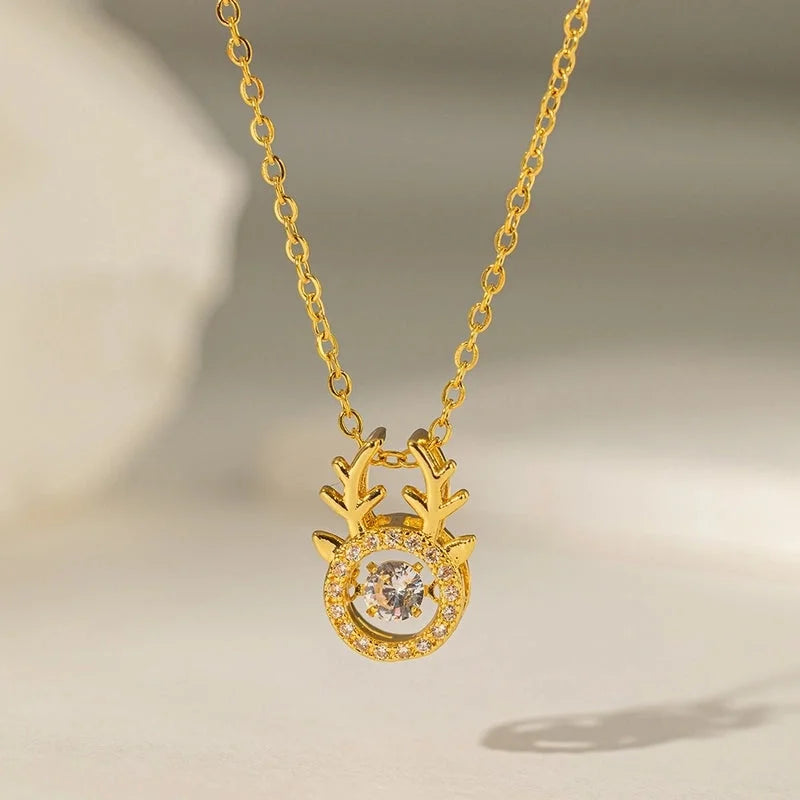 Titanium Steel Copper Plating Geometric Dolphin Shell Copper Necklaces