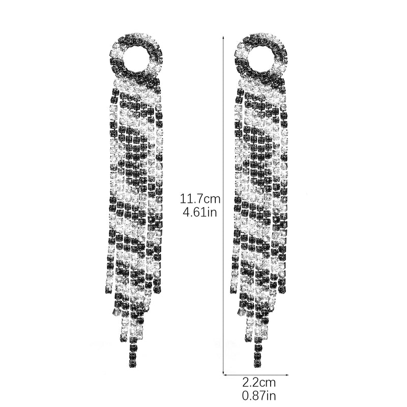 1 Pair Sweet Tassel Plating Inlay Copper Rhinestones Silver Plated Drop Earrings