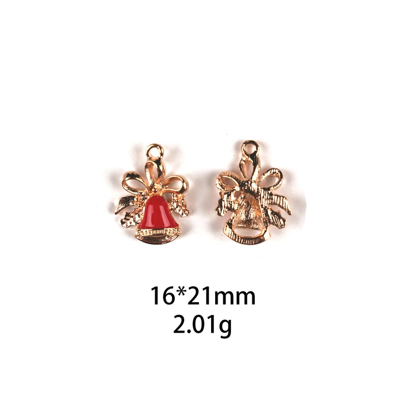 10 PCS/Package Zinc Alloy Christmas Tree Santa Claus Christmas Socks Pendant Jewelry Accessories