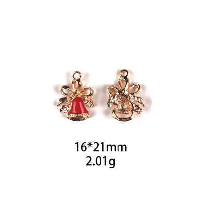 10 PCS/Package Zinc Alloy Christmas Tree Santa Claus Christmas Socks Pendant Jewelry Accessories