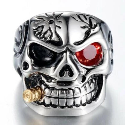 Gothic Ethnic Style Cool Style Skull Alloy Plating Inlay Rhinestones Halloween Men's Rings