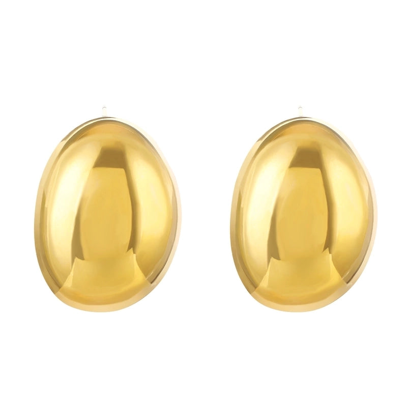 1 Pair Minimalist Classic Style Water Droplets Titanium Steel 18K Gold Plated Ear Studs