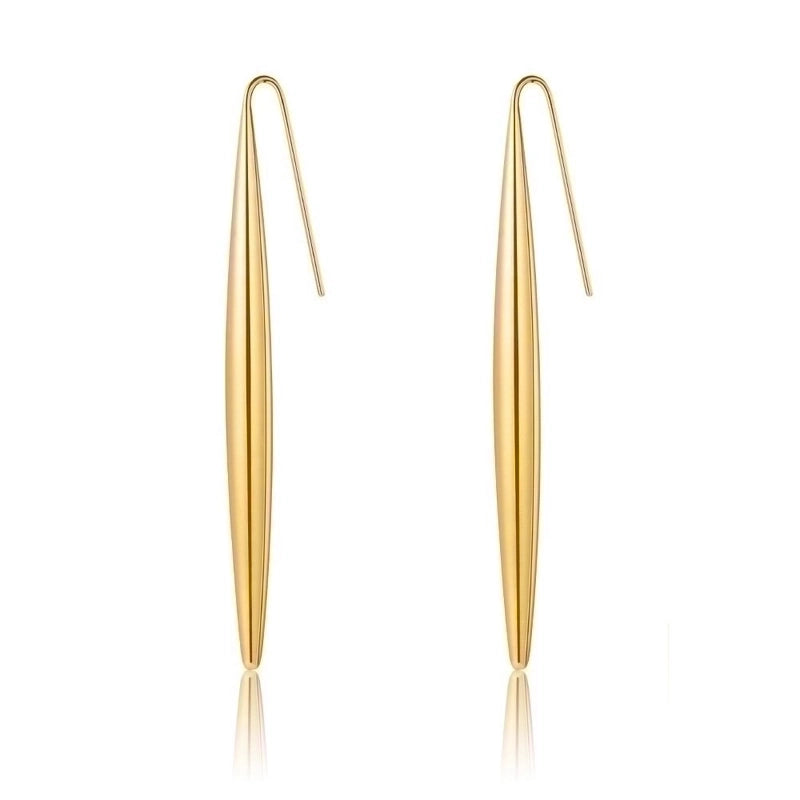 1 Pair Minimalist Solid Color Plating 304 Stainless Steel 18K Gold Plated Drop Earrings