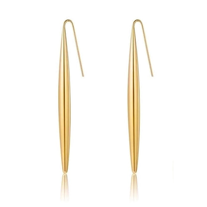 1 Pair Minimalist Solid Color Plating 304 Stainless Steel 18K Gold Plated Drop Earrings