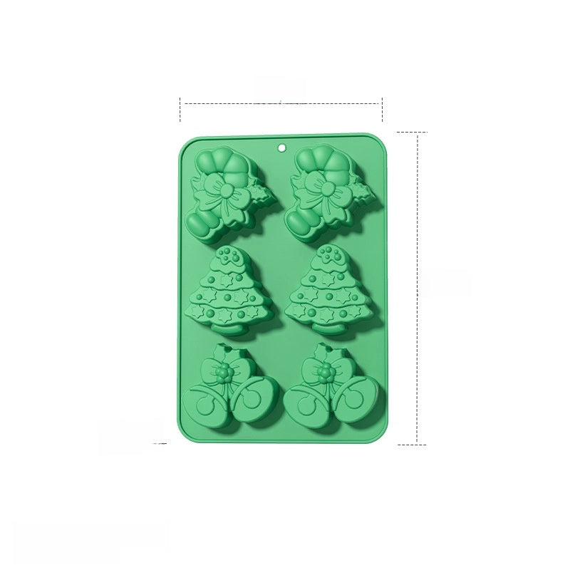 In Stock 6 Even Christmas Silicone Cake Mold DIY Household Kitchen Food Grade Baking Tools Manufacturers