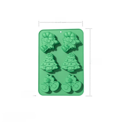 In Stock 6 Even Christmas Silicone Cake Mold DIY Household Kitchen Food Grade Baking Tools Manufacturers